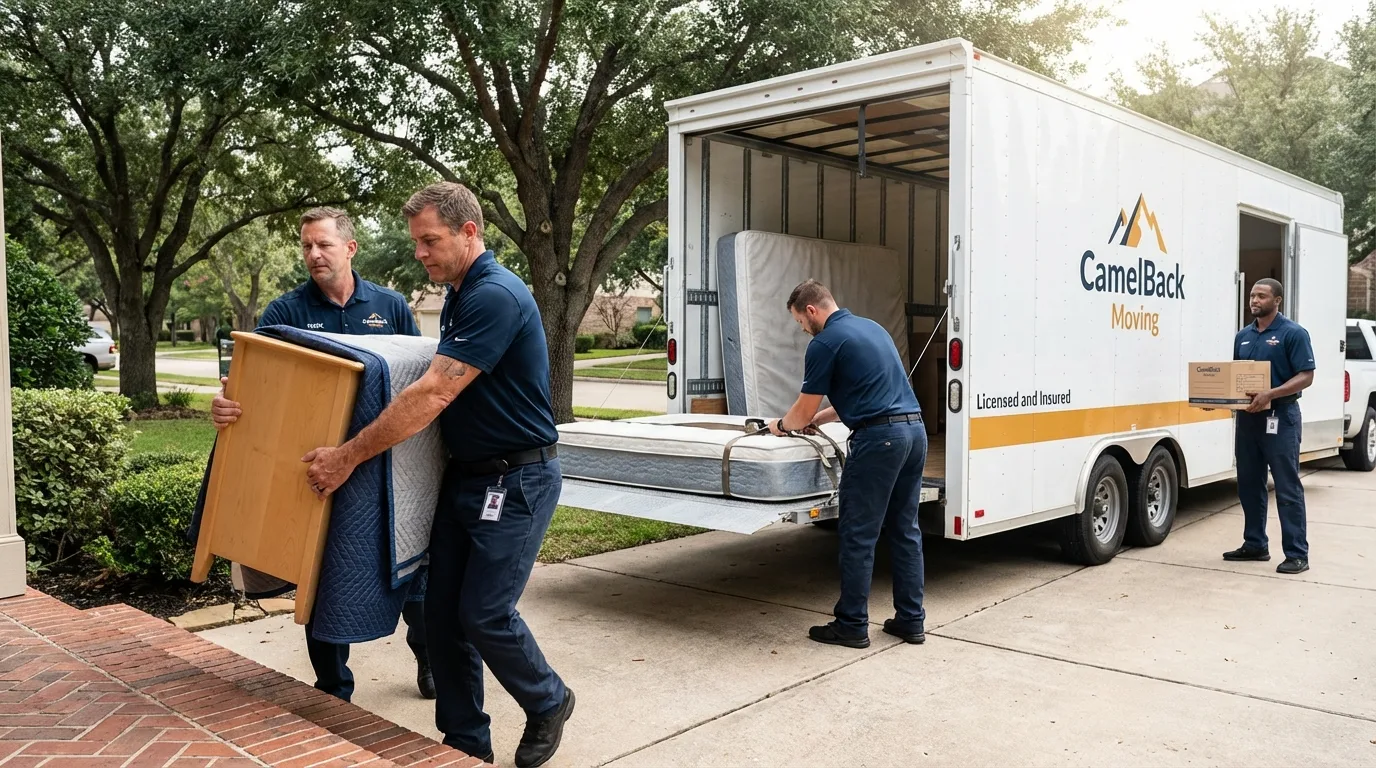 Crew loading residential truck for cross-state move from King Cove, AK